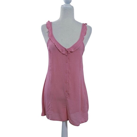 Topshop Women's Pink Sleeveless Vacation Travel Romper One Piece Sz Medium - Picture 4 of 8
